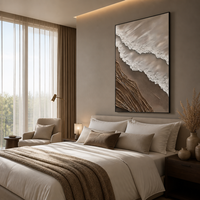 Peinture à l'huile abstraite 3D moderne peinte à la main, texture blanche, sur toile, œuvre d'art murale, décoration de salon, décoration intérieure, à suspendre, en métal
