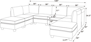 Canapé modulaire sectionnel moderne rembourré en polyester, ensemble de canapé-lit écologique et durable pour salon, idéal pour appartement et hôtel - Product Image 6