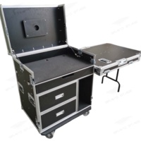 Station de travail DJ portable personnalisée avec tiroirs et table de travail latérale