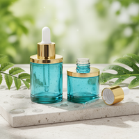 Vente en gros de flacons compte-gouttes ronds en verre givré de 30 ml et 50 ml pour soins de la peau, huiles essentielles, sérums, diffuseurs de parfum, volume 1 oz