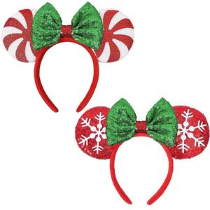 Serre-tête <span class=keywords><strong>fantaisie</strong></span> pour femmes et filles, avec oreilles de souris à sequins, nœud, <span class=keywords><strong>moulin</strong></span> à <span class=keywords><strong>vent</strong></span> et flocon de neige, pour Noël, fêtes et costumes de cosplay - Product Image 1