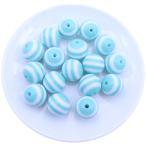Factory Price 20mm 100pcs Royal Blue Acrylic <strong>Bubble</strong> Gum Resin Striped <strong>Beads</strong> for Jewelry Loose Necklace Making - Product Image 4