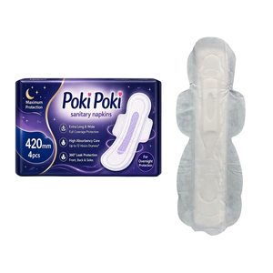 Serviettes hygiéniques extra longues et larges anti-fuites 410mm 420mm pour la nuit, confortables pour les règles féminines / Serviettes hygiéniques pour femmes - Product Image 1