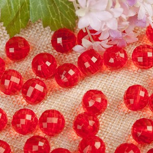 Transparent Earth Beads 96 Facets <b>Acrylic</b> Round Loose Beads For Jewelry Making DIY Handmade Beading Material Wholesale - Product Image 4