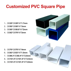 Customizable PVC Square Tubing 50mm*100mm Care-PVC Tube Various Specifications 6mm Thickness Extruded Moulded Services