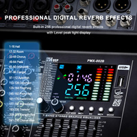 Console de mixage DJ 8 canaux PMX-802B avec 256 DSP, audio professionnel pour usage en église, construction en plastique