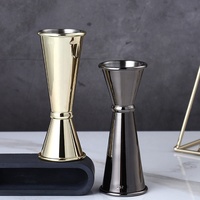 Jigger doseur double face en acier inoxydable 2oz/1oz, ensemble d'outils de barman avec logo personnalisé pour la promotion des barmans
