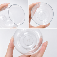 Verres à vin sans pied en plastique 12oz, transparents comme du cristal, en PET incassable, sans BPA, avec logo personnalisé, vente en gros pour fêtes et bars