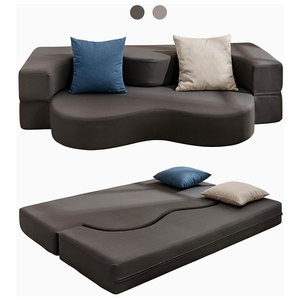 Canapé moderne minimaliste incurvé en forme de S, pliable, multifonctionnel, rembourrage en mousse, meubles de salon pour petits appartements - Product Image 5