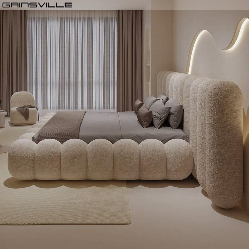 Modern Upholstered Queen & Double Bed Frame – Minimalist Fabric Designer Bedroom Furniture for Contemporary Homes - View 3