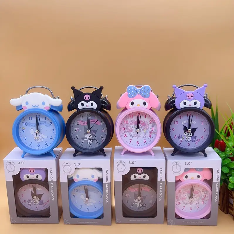 Hot Sale Creative Cartoon Sanrioed Alarm Clock Anime Kulomi Melodi Timing Scheduled Alarm Clock For Bedroom