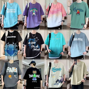 גברים בקיץ חצי שרוולים מזדמנים מזדמנים העליון אופנה אמריקאית חולצת מותג חולצת טריקו צווארון מתאים רופף לוגו עבור זוגות עשוי פוליאסטר/כותנה - Product Image 3