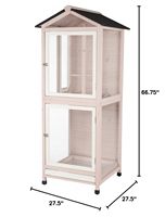Volière à oiseaux en bois d'extérieur sur mesure, fabricant OEM, cage à oiseaux en bois, 2 perchoirs, idéale pour les petits oiseaux, pinsons, en brun, vente en gros