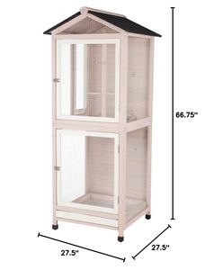 Voliera per Uccelli in Legno Personalizzata, Produttore OEM, Gabbia per Uccelli con 2 Posatoi, Ideale per Piccoli Uccelli e Fringuelli, Colore Marrone, Vendita all'Ingrosso - Product Image 2