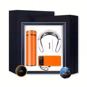 Ensemble cadeau d'entreprise de luxe 3 en 1 : Thermos, masseur cervical, batterie externe avec support de téléphone - Product Image 5