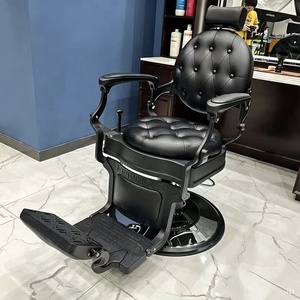 Nouvelle arrivée de fauteuil de salon moderne en cuir coloré à fond rond, fauteuil inclinable avec grande pompe hydraulique, fauteuil de barbier - Product Image 4