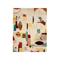 Peinture à l'huile peinte à la main, blocs de couleurs abstraits, style Wabi-Sabi, minimaliste moderne, sans cadre, bois massif/alliage d'aluminium, rectangle, art