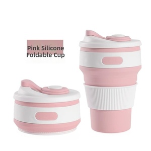 Meilleure Vente - Tasse Pliable en Silicone Réutilisable Anti-déversement avec Logo Personnalisé - Qualité Supérieure - Portable pour Eau et Café - Product Image 3