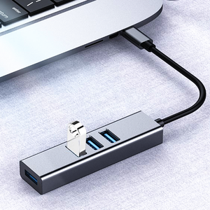 Sıcak satış 4 in 1 alüminyum USB Hub 4 Port yüksek hızlı aktarım tipi C 3.0 bilgisayar telefonu için kullanılan fonksiyonel veri transferi Hub - Product Image 3