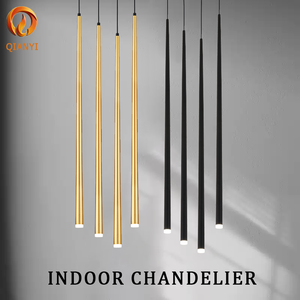 Lámpara Colgante LED de Tubo Largo, Aluminio Negro/Blanco, 5W, para Hogar, Cocina, Comedor, Sala de Estar, Bar, Cafetería - Product Image 1