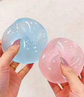 Balle anti-stress souple à rebond lent en vaseline et huile de coco bleu menthe, faite à la main, jouet à presser DIY, vente en gros