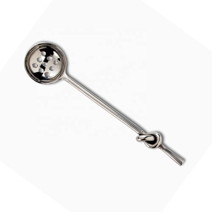 long handle serving spoon Olive Serving Spoon with Knot Handle Silverware Stainless Steel Salad Spoon Strainer - Product Image 2