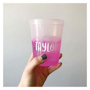 High Quality Color Changing Cup16oz <b>Plastic</b> <b>Drinking</b> <b>Cups</b> Bachelorette Party Stadium <b>Cup</b> With Customized Logo - Product Image 1