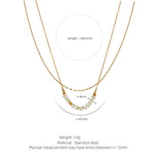 Collar de Acero Inoxidable con Doble Diseño, Chapado en Oro de 18k, Resistente al Agua y al Deslustre, con Logotipo Personalizado para Mujer - Product Image 6