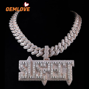 Collar Hip Hop para Hombre GEMLOVE con Colgante, Conjunto de Joyería y Accesorios de Moda Hip Hop - Product Image 1