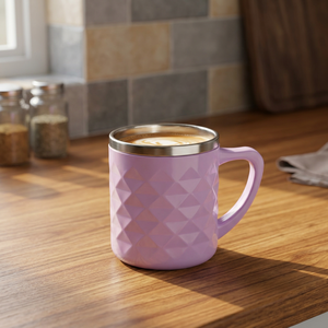 Anax Silika Tea Cup 200Ml <b>Plastic</b> Steel Inner <b>Mirror</b> Finish Purple Green Set Of 6 - Product Image 3