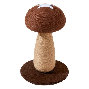 Mushroom <strong>Cat</strong> <strong>Scratching</strong> <strong>Post</strong> Sisal <strong>Wrapped</strong> <strong>Cat</strong> Scratcher with Natural Wood Base for Indoor <strong>Cats</strong> Kittens - Product Image 1