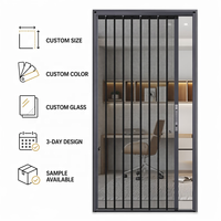 Porte anti-insectes rétractable invisible en aluminium pour toilettes publiques