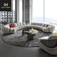 Projet de villa design, mobilier de salon moderne, canapé sectionnel en velours italien de luxe, ensemble de canapés incurvés pour appartement et villa