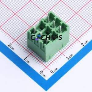 DB2EVHB-3.81-2*3P-GN Plug-in Terminal Block Through hole,P=3.81mm Connector Board-to-Board / Socket - Closed 2x3P 3.81mm Green - Product Image 2