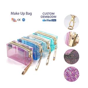 Neceser de maquillaje transparente portátil para mujer, estuche cosmético de PVC, promoción, neceser transparente impermeable con cremallera para viaje - Product Image 1