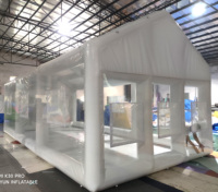 Tente géante gonflable en PVC au design optimal pour salon professionnel, glamping extérieur, mariage et événements transparents