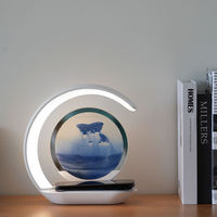 Lampe de bureau LED moderne avec effet de peinture de sable Veilleuse rechargeable pour une humeur relaxante Matériau ABS pour le salon