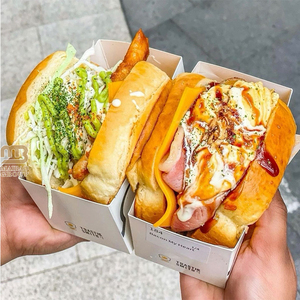 Boîte d'emballage jetable pour <span class=keywords><strong>sandwich</strong></span> à emporter boîtes en papier pour hamburger sandwiches et frites - Product Image 1