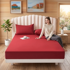 Lenzuolo con angoli elasticizzati, delicato sulla pelle, tinta unita, antipolvere, in fibra sintetica, con tasche profonde, per letto singolo o matrimoniale - Product Image 1