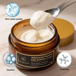 Crème anti-âge au cuivre bleu avancé avec logo personnalisé, enrichie en céramide pour soutenir la barrière cutanée, pour le soin du visage - Product Image 1