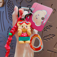 Porte-clés en métal en forme de cœur de beurre en PVC tendance HECION, pendentif créatif pour sac, porte-clés en forme d'ours durian pour accessoire de mode