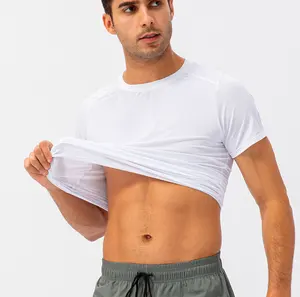 Мужские компрессионные футболки, быстросохнущая футболка для фитнеса, облегающая спортивная одежда, спортивная футболка с коротким рукавом для спортзала