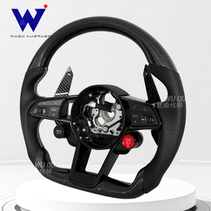 Volant sport à fond plat en fibre de carbone personnalisé, adapté aux modèles de course <span class=keywords><strong>Audi</strong></span> <span class=keywords><strong>RS</strong></span>, RS3, RS5, RS7, A3, A4, A5 - Product Image 2