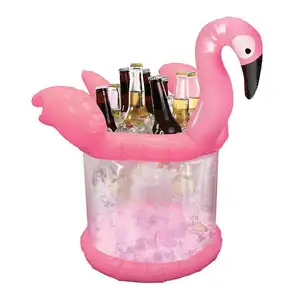 Refrigerador inflável do flutuador do pvc, balde inflável da cerveja do flamingo
