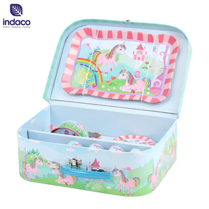 Kids Unicorn Fairy Tale Printed Paper Suitcase <b>Keepsake</b> <b>Box</b>, Custom Logo Cardboard Gift <b>Box</b> For Girls Birthday Present - Product Image 3