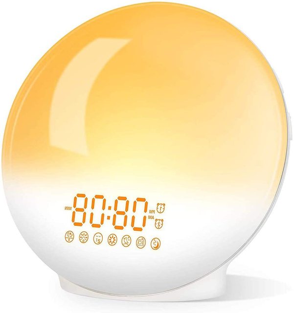New Mold Rechargeable Digital Radio Alarm Clock FM Radio Wake up Light Sunrise Alarm Clock Gift for Kids