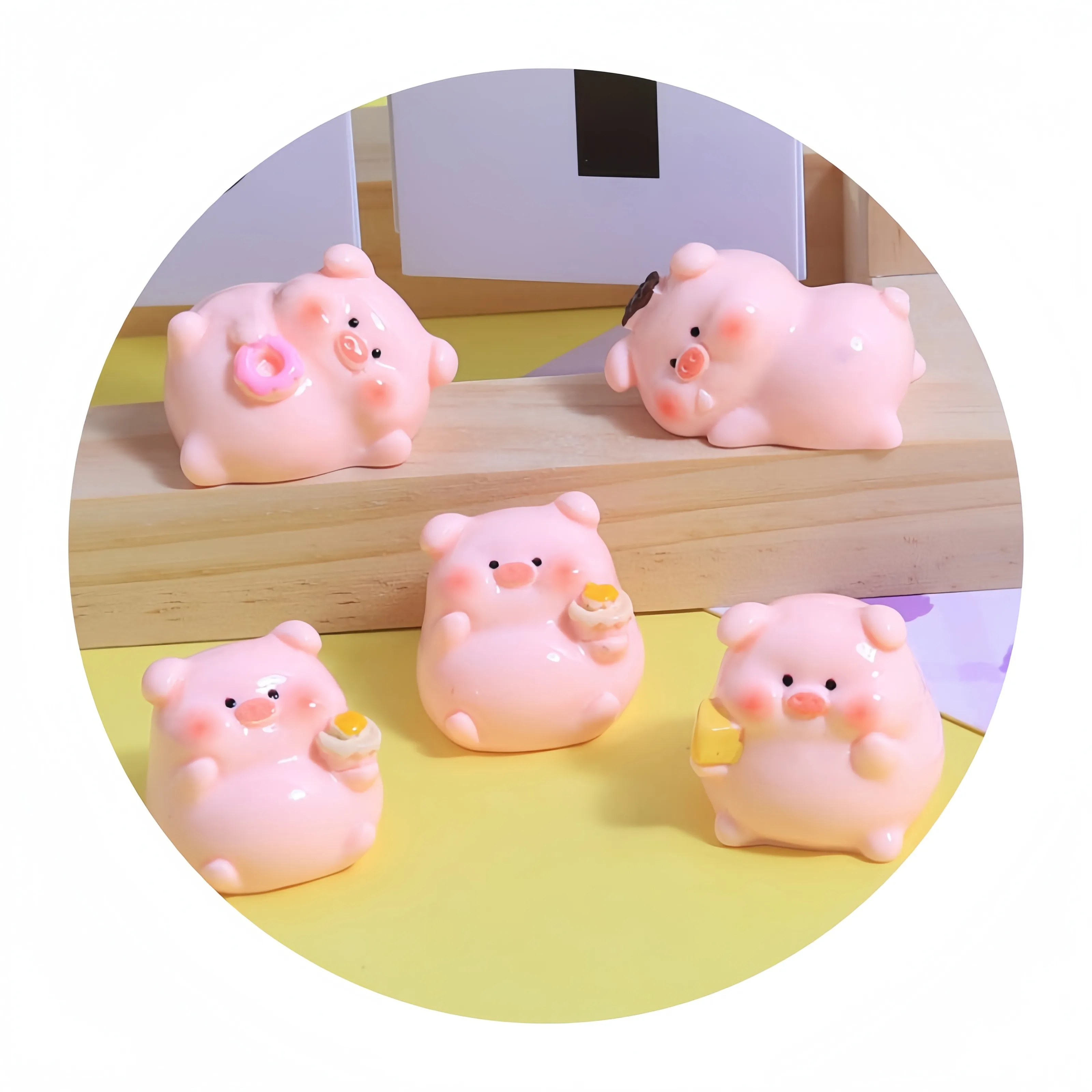 Kawaii Lazy Pig 3D Charm Decoration Material Production Keychain Home resin crafts mold diy luxury resin crafts