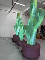 Cactus gonflable lumineux pour extérieur, manoir, jardin, thème naturel, décoration de scène de fête