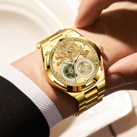 Montre pour homme en acier inoxydable, montres de luxe à la mode, automatiques, mécaniques, étanches 3BAR, aiguilles lumineuses, 42 mm