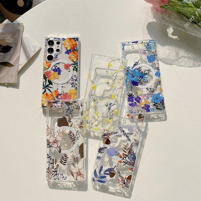 Wholesale 2D PC TPU Clear Hard Blank Sublimation Custom Phone Case Flower Cell Design for Samsung S25 Mobile Smartphone
